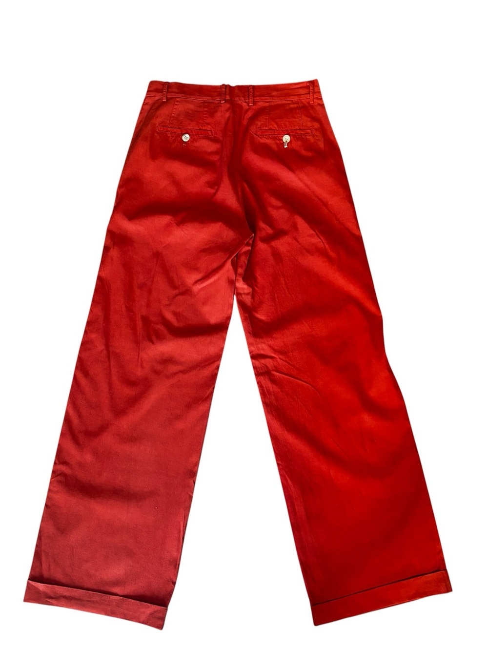Gant Wide-Leg High-Rise Pants in Brick Red - Picture 4 of 4